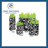 White Kraft Paper Bag Black Printing Twist Handle (DM-GPBB-023)