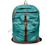 Green Nylon Outdoor School Sports Laptop Bag Backpack