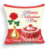 Square Happy Valentine's Day Design Decor Fabric Cushion W/Filling