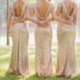 Stunning Gold Sequins Short Sleeves Party Bridesmaid Dress (Dream-100047)
