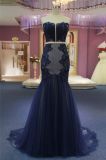 Strapless Mermaid Navy Blue Wedding Gown Evening Dress