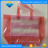 Custom Color Printed Clear PVC Zip Tote Bag with Handle