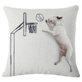 Cute Dogs Cotton Linen Digital Printed Throw Pillow Case (35C0181)