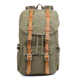 Cotton Canvas Double Shoulder Backpack Leisure Travel Backpack