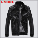 Black Leisure PU Jacket for Men Winter Clothes