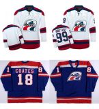 Custom Wha Indianapolis Racers Wayne Gretzky Brian Coates Hockey Jerseys