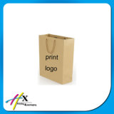 Custom Brown Kraft Paper Shopping Bag with Logo Print