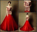 Beaded Red Bridal Dress Cap Sleeves Wedding Gowns L28