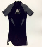 Short Neoprene Surfing Wetsuit with Nylon Fabric (HX15S102)