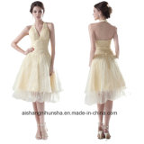 Women Chiffon Sleeveless Backless Evening Party Prom Dress