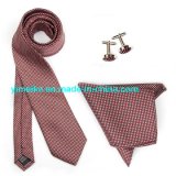 Wholesale Custom Logo Handmade Checkered Tie Handkerchief Cufflink Gift Necktie Sets