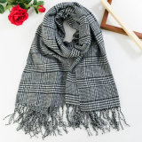 Fashion Woven Dog Tooth Thick Acrylic Scarf (HWBA101)