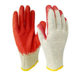 10g Cotton Liner Red Smooth Latex Working Gloves