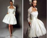 Short Bridal Dress Lace Bolero Jacket Mini Wedding Gowns A61