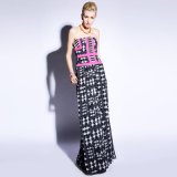 Ladies Fancy Printing off Shoulder Maxi Long Dress