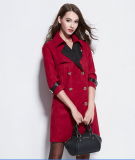 2017 Autumn Suede Fabricd Bracelet Sleeve Lapels Lady Long Coat