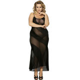 Black See Through Lenceria Sexy Hot Erotic Design Maxi Women Lingerie Hot Sale Plus Size Lingerie Babydoll for Ladies
