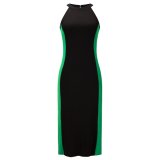 Color Blocked Viscose Maxi Dress