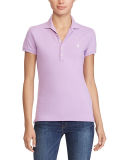 Women's Skinny Sterch Mesh Polo T Shirt