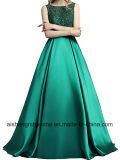 Long Dress Back Line Satin Floor Length Formal Prom Dress