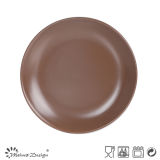 Matte Brown Round Ceramic Salad Plate