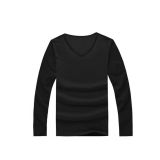 Cheap Customize Rayon/Spandex Men Black T Shirt