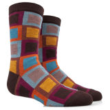 Retro Personality Style Socks Man Sock Colored Square Patterned Vivid Socks