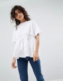 Women's Balloon Hem T Shirt with Pockets