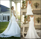 Lace Tulle Bridal Gowns V-Neck Stock Simple Wedding Dress W175282