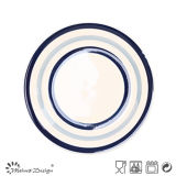 Blue Circle Round Salad Plate