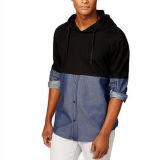 New Antumn Blue Quilting Seam Casual Pullover Hoodies