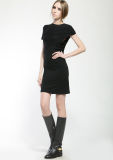 Cut Jersey Knit Cotton Short Sleeves Women Dress