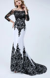 Long Sleeve Appliques Lace Mermaid Evening Dress Evening Gowns