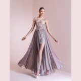 Embroidery Beading Organza Floor Length Evening Gown