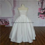 Strapless Simple Satin Bridal Dress with Detachable Train