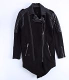 Contrast Color Mens Cotton Terry Jacket with Zipper Placket