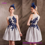 Elegant Short Cocktail Dress with Two-Tone Lace Bodice