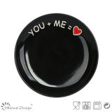 Black Glazed 7.5 Inch Salad Plate for Love