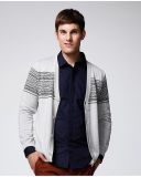 ODM Long Sleeve Patterned Man Cardigan