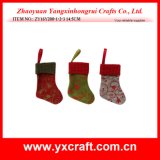 Christmas Decoration (ZY16Y200-1-2-3 14.5CM) Christmas Color Sock Christmas Decorated
