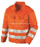 Mens Hivis Workwear 3m Reflective Tape High Visibility Jacket