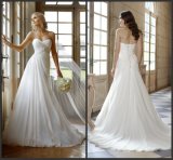 Sweetheart Bridal Dresses Beading Chiffon Beach Wedding Gowns D1054