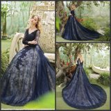 Navy Lace Party Prom Ball Gown Long Evening Dress Ld1768