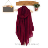Fashion Cotton Quality Plain Dyed Color Polyester Stole / Scarf (HWBPS109)