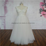 V-Neck Floor Length Sleeveless Beading Bridal Dress