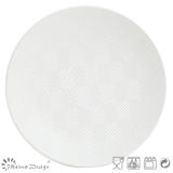 Lozenge Shape Debossed Ceramic Dinner Plate