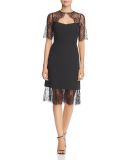 2018 Bodycon Sexy Black Lace-Trim Party Cocktail Dresses