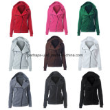 Hot Sale Women Hooded Sweater Casual Pure Color Oblique Hoodies