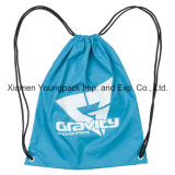 Personalized Promotional Custom Blue 210d Nylon Sports Drawstring Back Pack