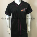 High Quality Cut Sewing Embroidered Black Baseball Shirts